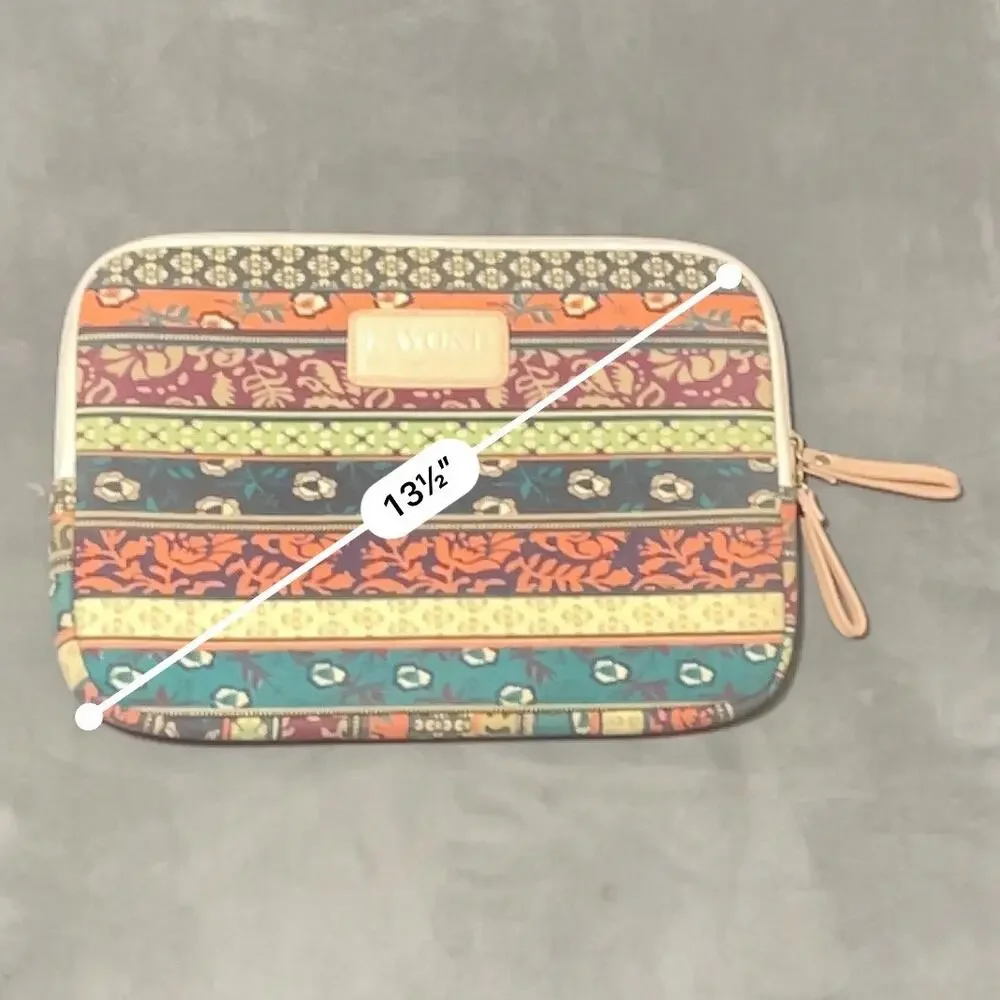 Kayond Canvas Laptop Tablet iPad Zip Up Sleeve Case Multicolor Boho Print